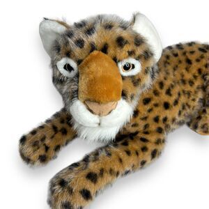 Leopard Plush Fiesta Jumbo Realistic Lying Stuffed Animal Lifelike Fuzzy 28”